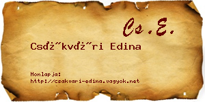 Csákvári Edina névjegykártya
