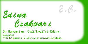 edina csakvari business card